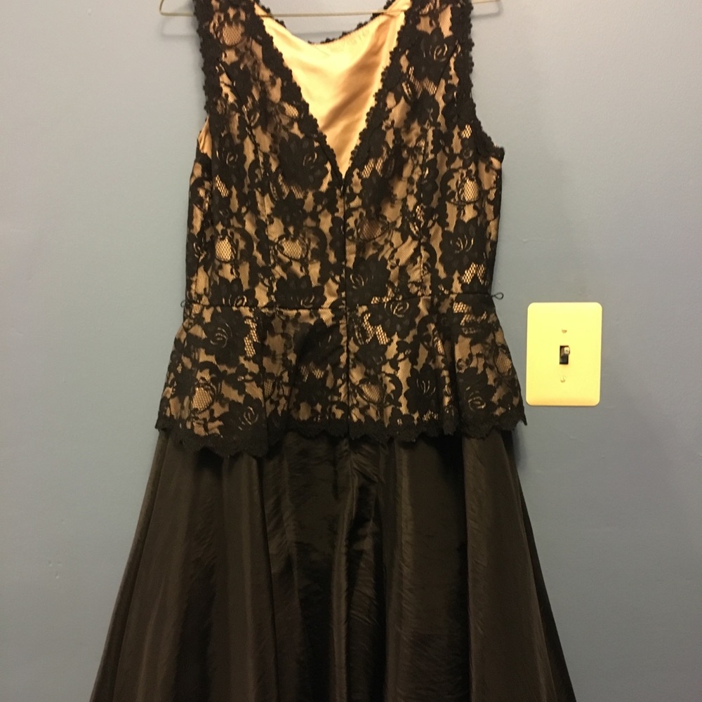 Little black dress with lace and shine
